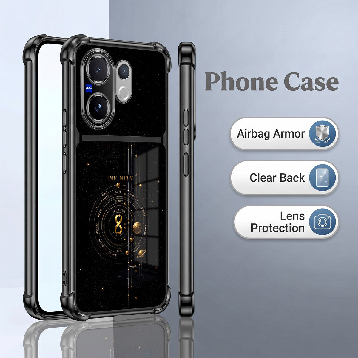 Vivo V60 5G Infinity Manifestation Dual-Tone Transparent Airbags Case