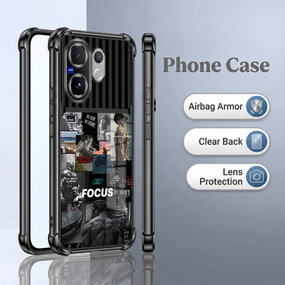 Vivo V60 5G Focus Mode Dual-Tone Transparent Airbags Case