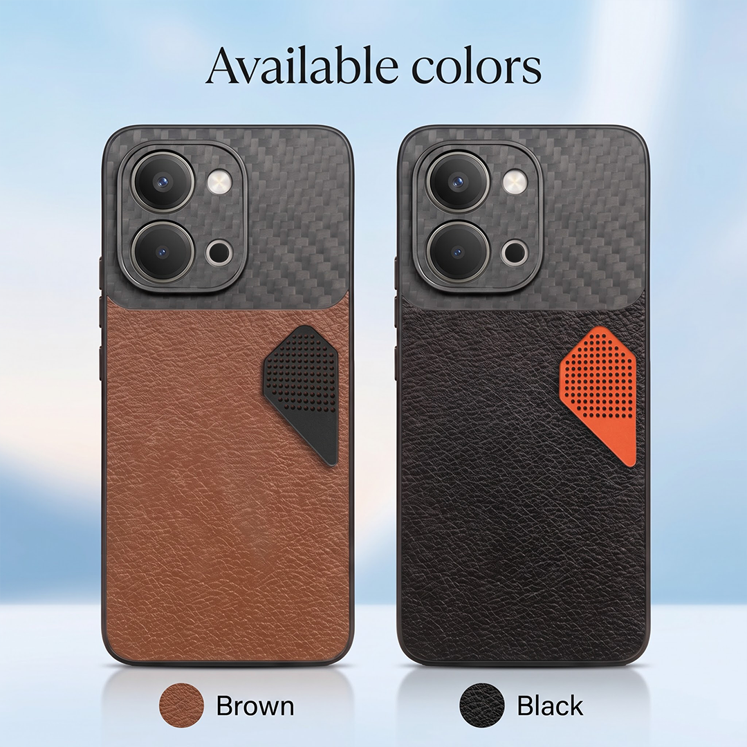 Vivo T5X 5G Carbon Fiber Heat Dissipation Leather Hybrid Phone Case