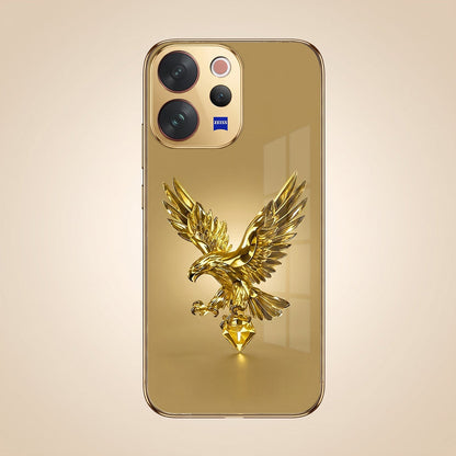 Vivo V70 5G Golden Eagle Gold Electroplated Glass Phone Back Case