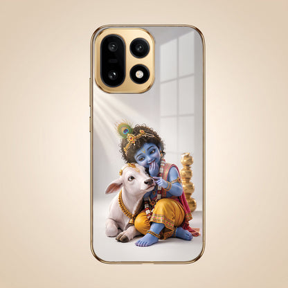 OnePlus 15 5G Bal Krishna Blessings Gold Electroplated Glass Phone Back Case