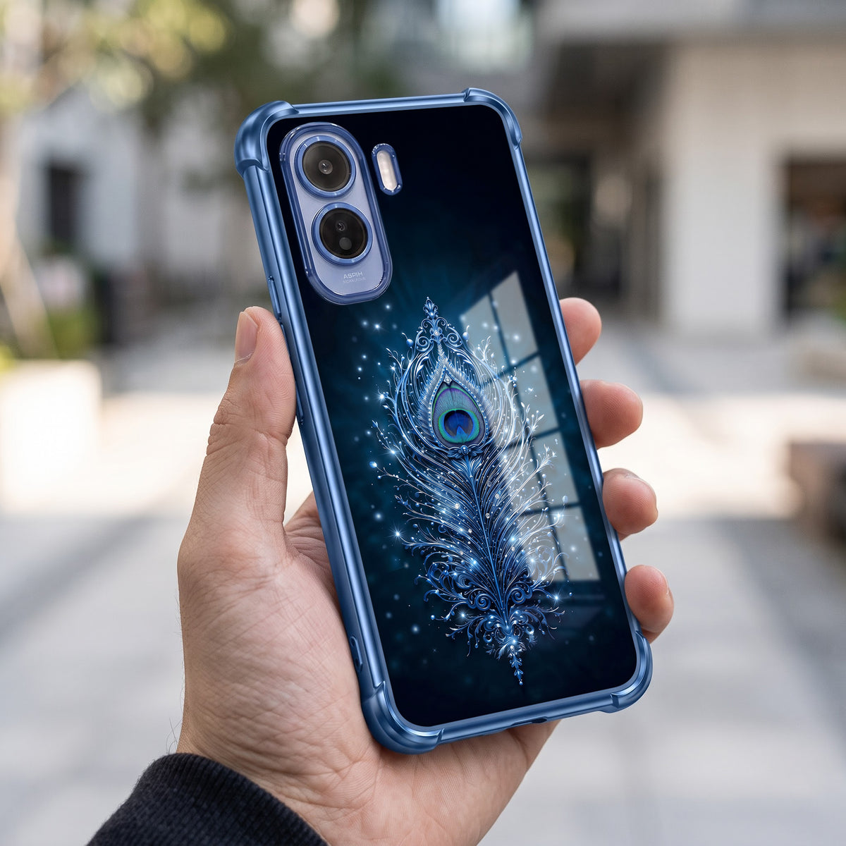 Vivo T5 Pro 5G Premium Peacock Feather Airbags Printed Back Case