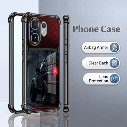 Vivo V60 5G Black Beast 4x4 Dual-Tone Transparent Black Airbags Case