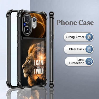 Vivo V60 5G Rise of the King Dual-Tone Transparent Black Airbags Case