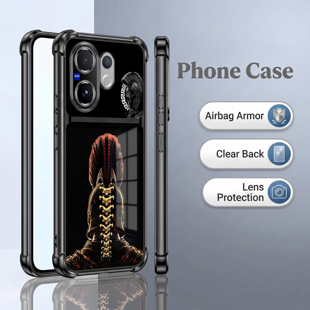 Vivo V60 5G Gladiator King Dual-Tone Transparent Airbags Case