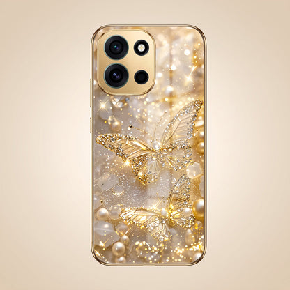 OnePlus Nord 6 5G Golden Butterfly Gold Electroplated Glass Phone Back Case