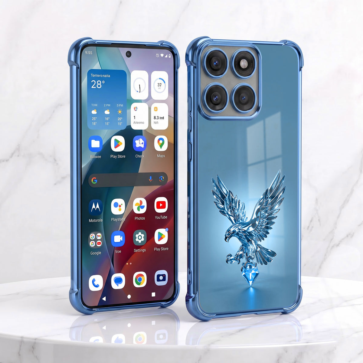 Motorola Edge 60 Pro 5G Blue Eagle Airbags Printed Back Case