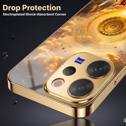 Vivo V70 5G Celestial Seven Horses Gold Electroplated Glass Phone Back Case