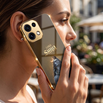 Oppo Reno 16C 5G Lord Shiva Gold Electroplated Glass Phone Back Case