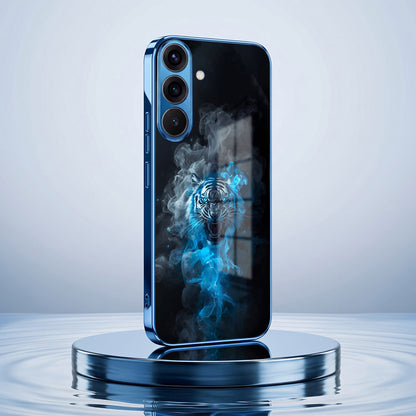 Samsung Galaxy A36 5G Blue Spirit Tiger Blue Electroplated Glass Phone Back Case