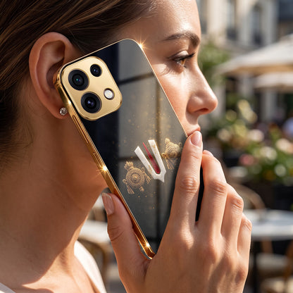 Oppo Reno 16C 5G Royal Heritage Edition Gold Electroplated Glass Phone Back Case