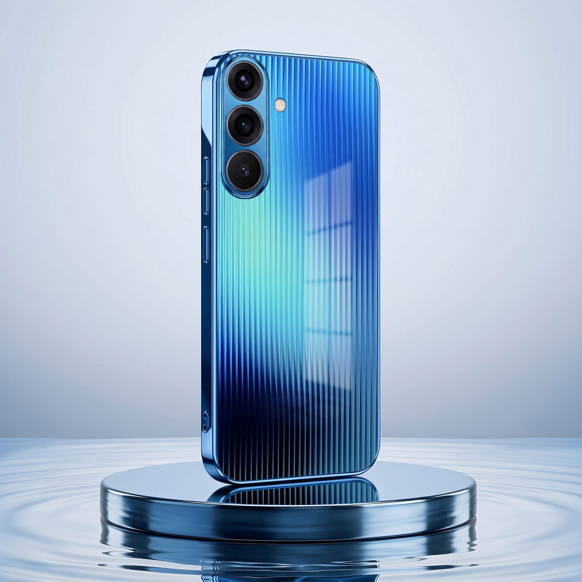 Samsung Galaxy A56 5G Aureon X1 Blue Electroplated Glass Phone Back Case