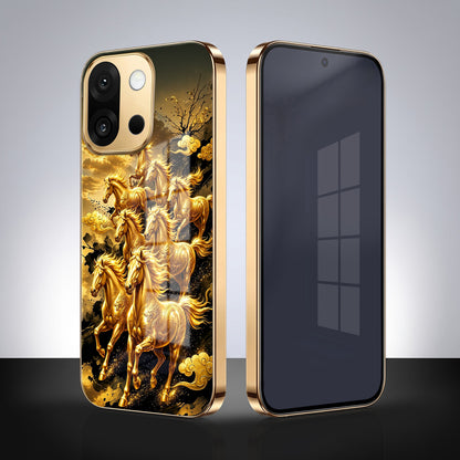 OnePlus 13s 5G Celestial Seven Horses Gold Electroplated Glass Phone Back Case