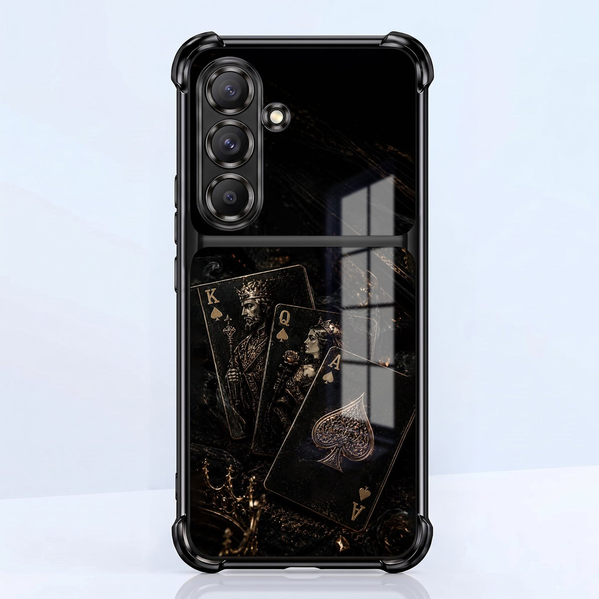 Samsung Galaxy A56 5G Gold Poker Cards Dual-Tone Transparent Airbags Case