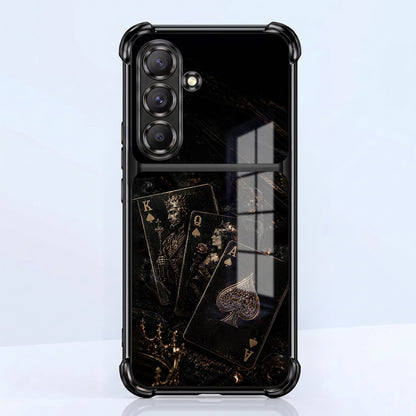 Samsung Galaxy A56 5G Gold Poker Cards Dual-Tone Transparent Airbags Case