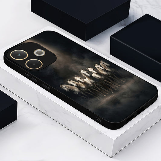 Oppo A5 Pro 5G Running Horses Acrylic Glass Back Case