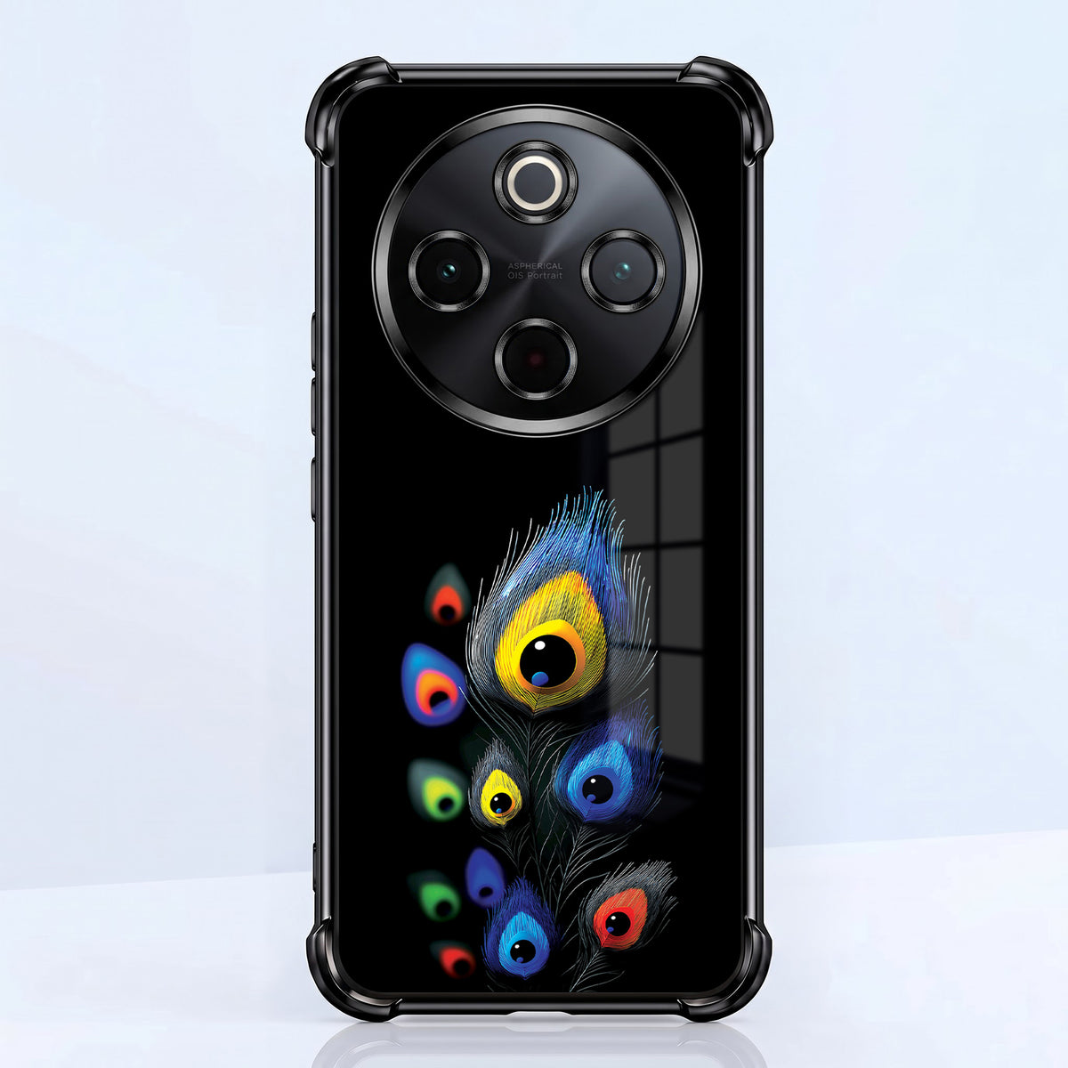 Vivo T4 5G Multi-Feather Peacock Airbags Printed Back Case