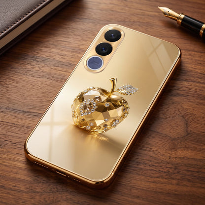 Vivo V70 FE 5G Golden Apple Gold Electroplated Glass Phone Back Case