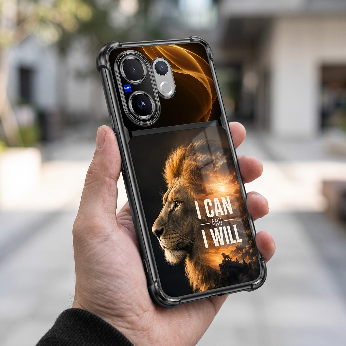 Vivo V60 5G Rise of the King Dual-Tone Transparent Black Airbags Case