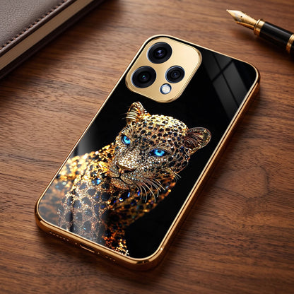 Oppo Reno 15 5G Panther Gold Electroplated Glass Phone Back Case