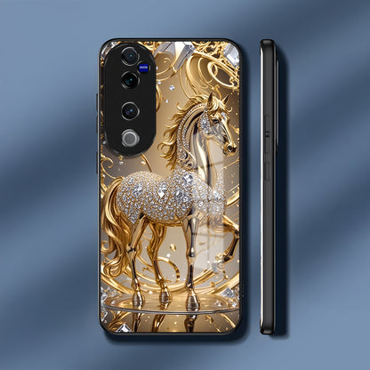 Vivo V40 Pro 5G Luxury Horse Texture Acrylic Glass Back Case