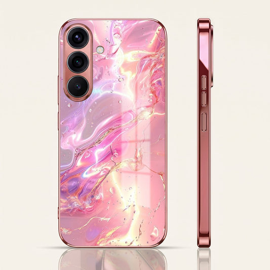 Samsung Galaxy A36 5G Pearl Aurora Pink Electroplated Glass Phone Back Case