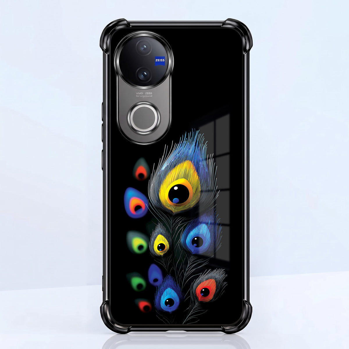 Vivo V50 5G Multi-Feather Peacock Airbags Printed Back Case