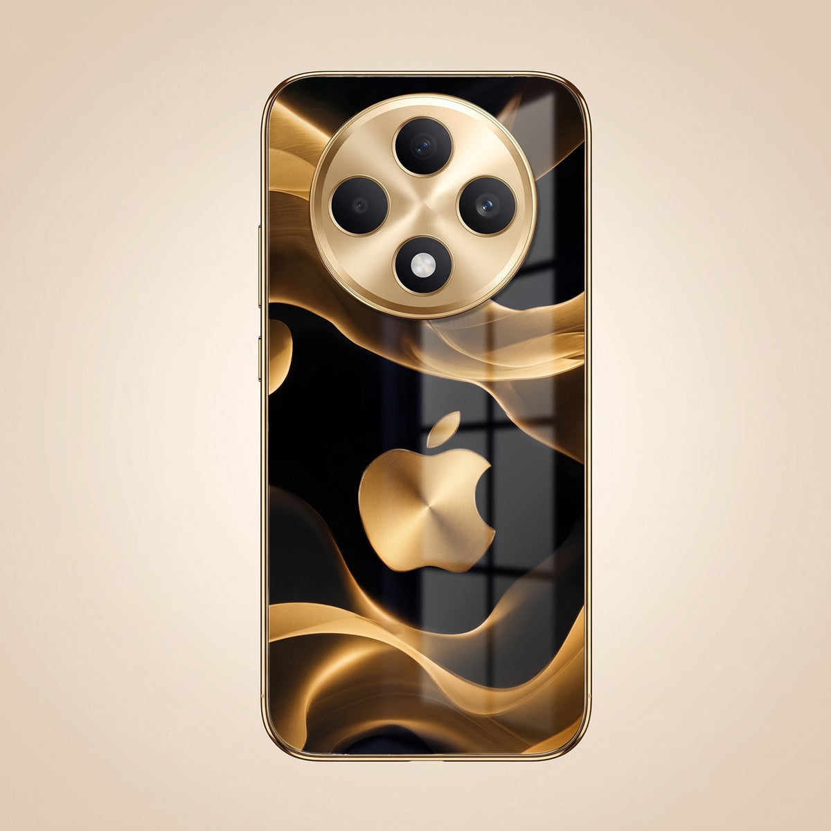 Oppo F27 Pro+ 5G Luxury Wave Gold Electroplated Glass Phone Back Case