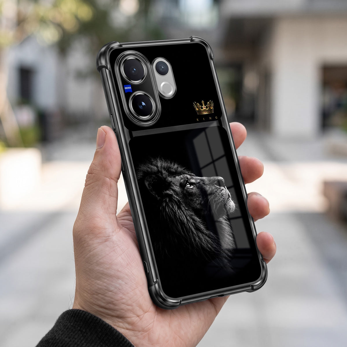 Vivo V60 5G King’s Aura Dual-Tone Transparent Black Airbags Case