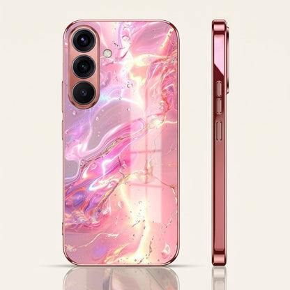 Samsung Galaxy A56 5G Pearl Aurora Pink Electroplated Glass Phone Back Case