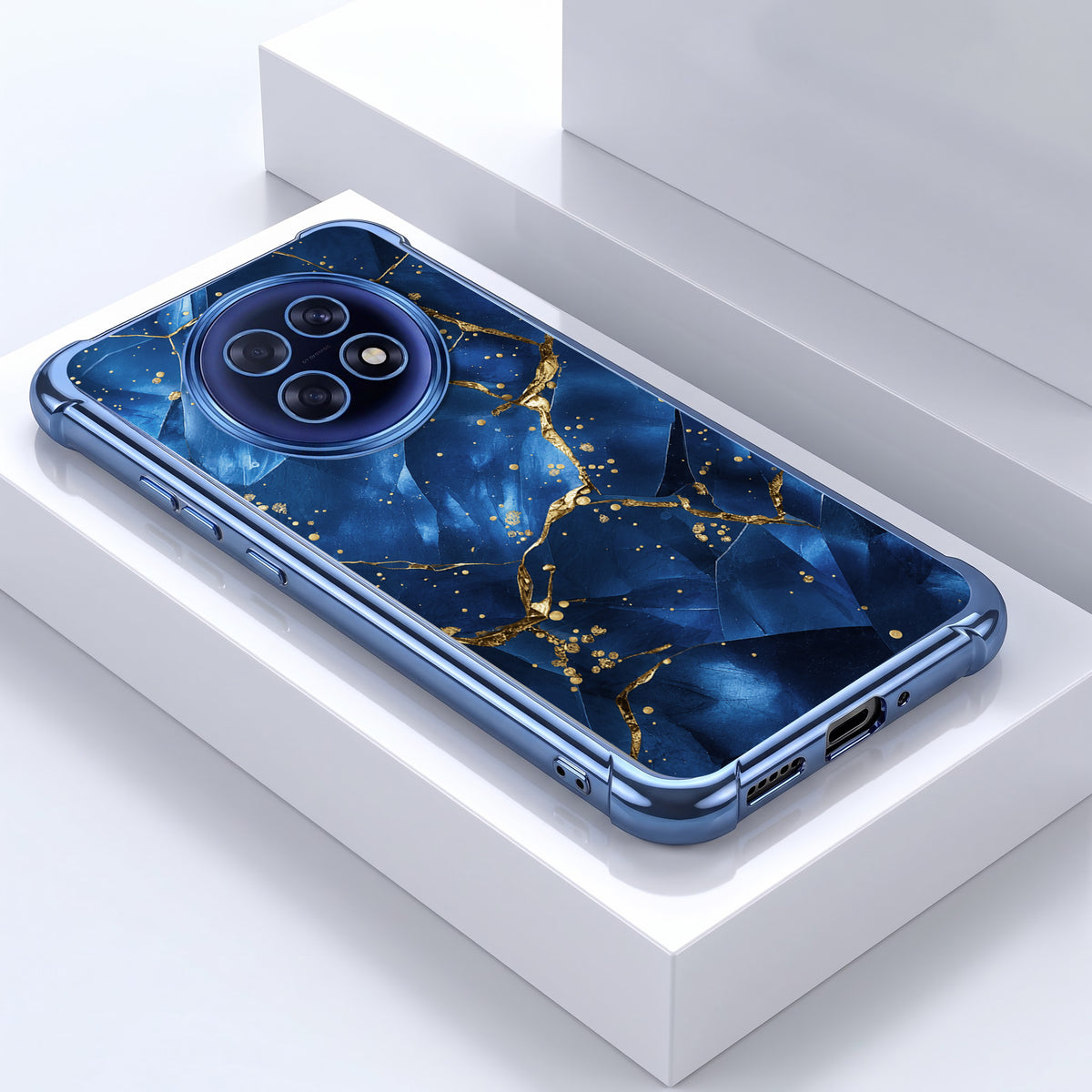 Oppo F31 Pro+ 5G Blue Crimson Marble Airbags Printed Back Case