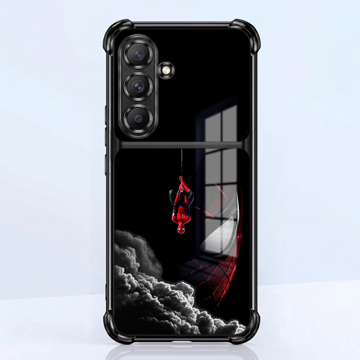 Samsung Galaxy A56 5G Crimson Spider Web Dual-Tone Transparent Airbags Case
