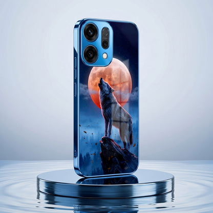 Oppo Reno 14 5G Lunar Wolf Blue Electroplated Glass Phone Back Case