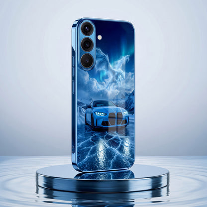 Samsung Galaxy A36 5G Ice Dragon GT Blue Electroplated Glass Phone Back Case