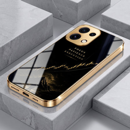 Oppo Reno 16C 5G Focus Gold Electroplated Glass Phone Back Case