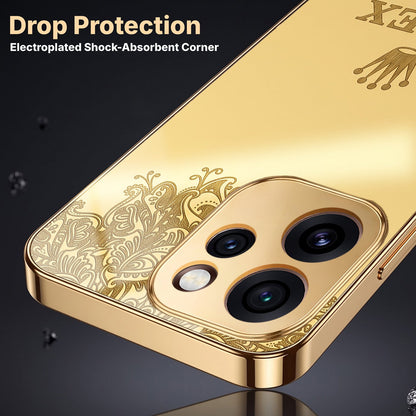 Oppo Reno 15 Pro Mini 5G Rolex Crown Gold Electroplated Glass Phone Back Case