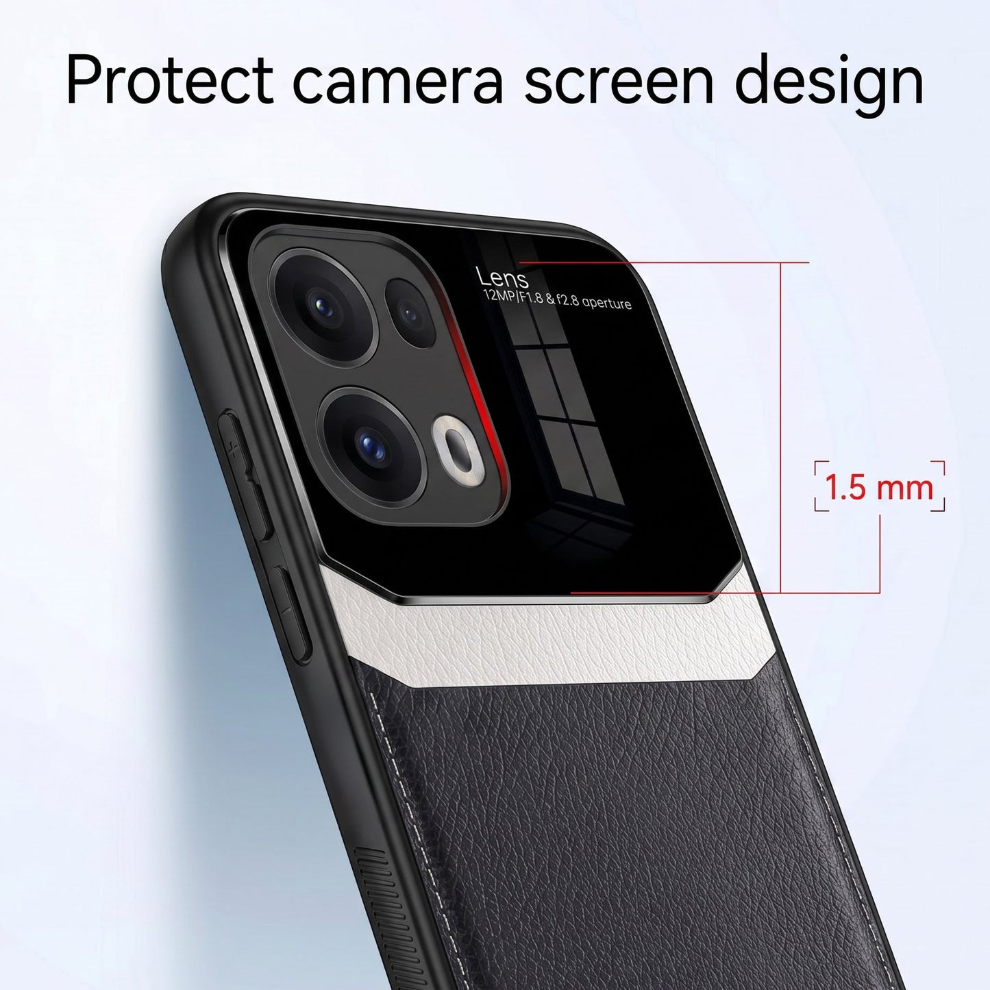 Oppo Reno 13 Pro 5G Premium Leather Lens Protective Case