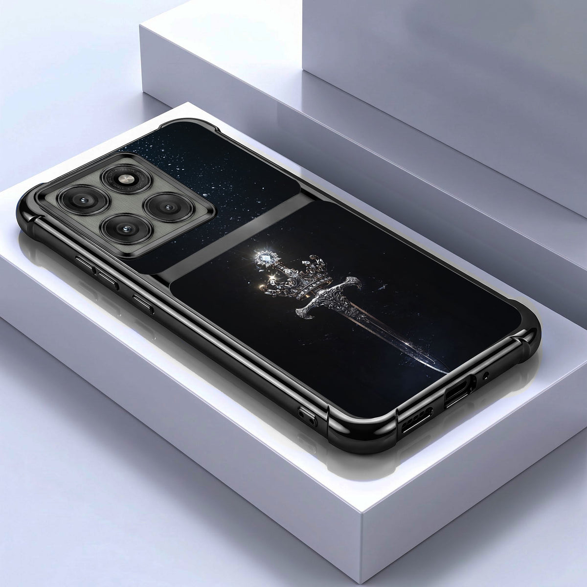 Motorola Edge 60 Pro 5G Royal Crown Sword Dual-Tone Transparent Airbags Case