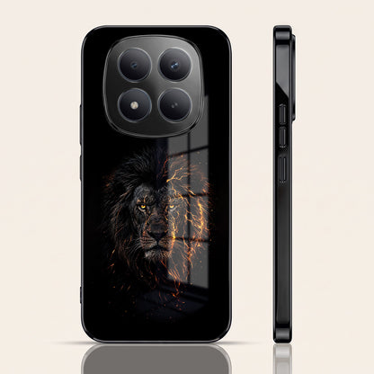 Redmi Note 15 Pro Plus 5G Lion Rage Black Electroplated Glass Phone Back Case