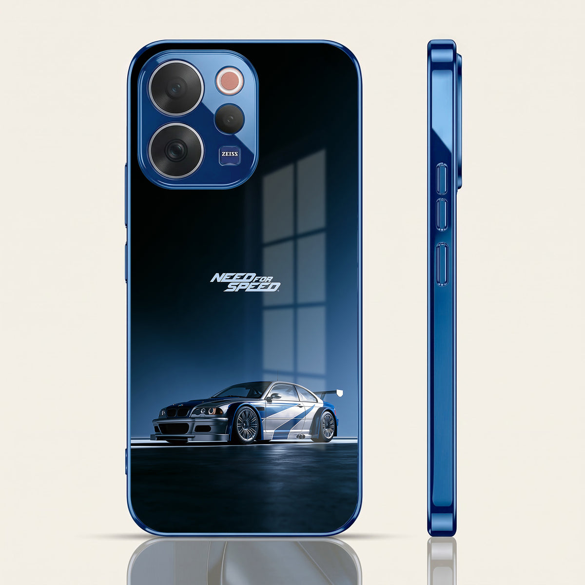 Vivo V70 5G Need For Speed Blue Electroplated Glass Phone Back Case