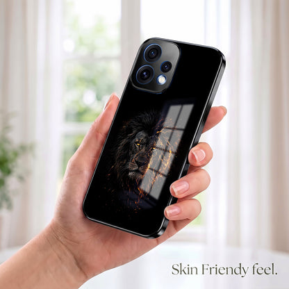 Oppo Reno 15 5G Lion Rage Black Electroplated Glass Phone Back Case