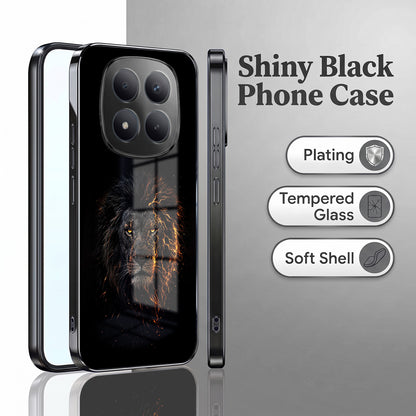 Redmi Note 15 Pro Plus 5G Lion Rage Black Electroplated Glass Phone Back Case