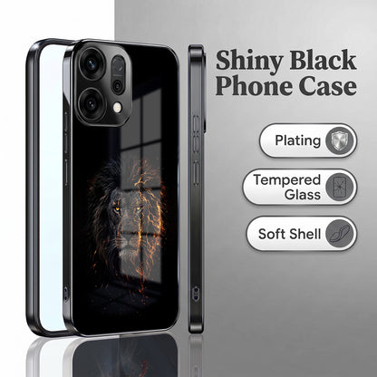 Oppo Reno 14 5G Lion Rage Black Electroplated Glass Phone Back Case