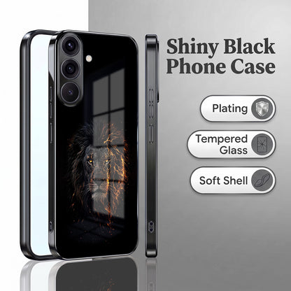 Samsung Galaxy A36 5G Lion Rage Black Electroplated Glass Phone Back Case