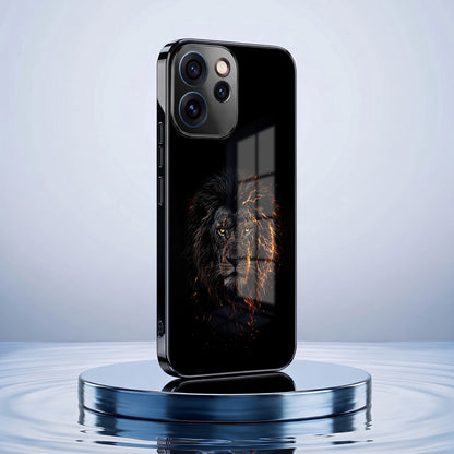 Oppo Reno 15 Pro Mini 5G Lion Rage Black Electroplated Glass Phone Back Case