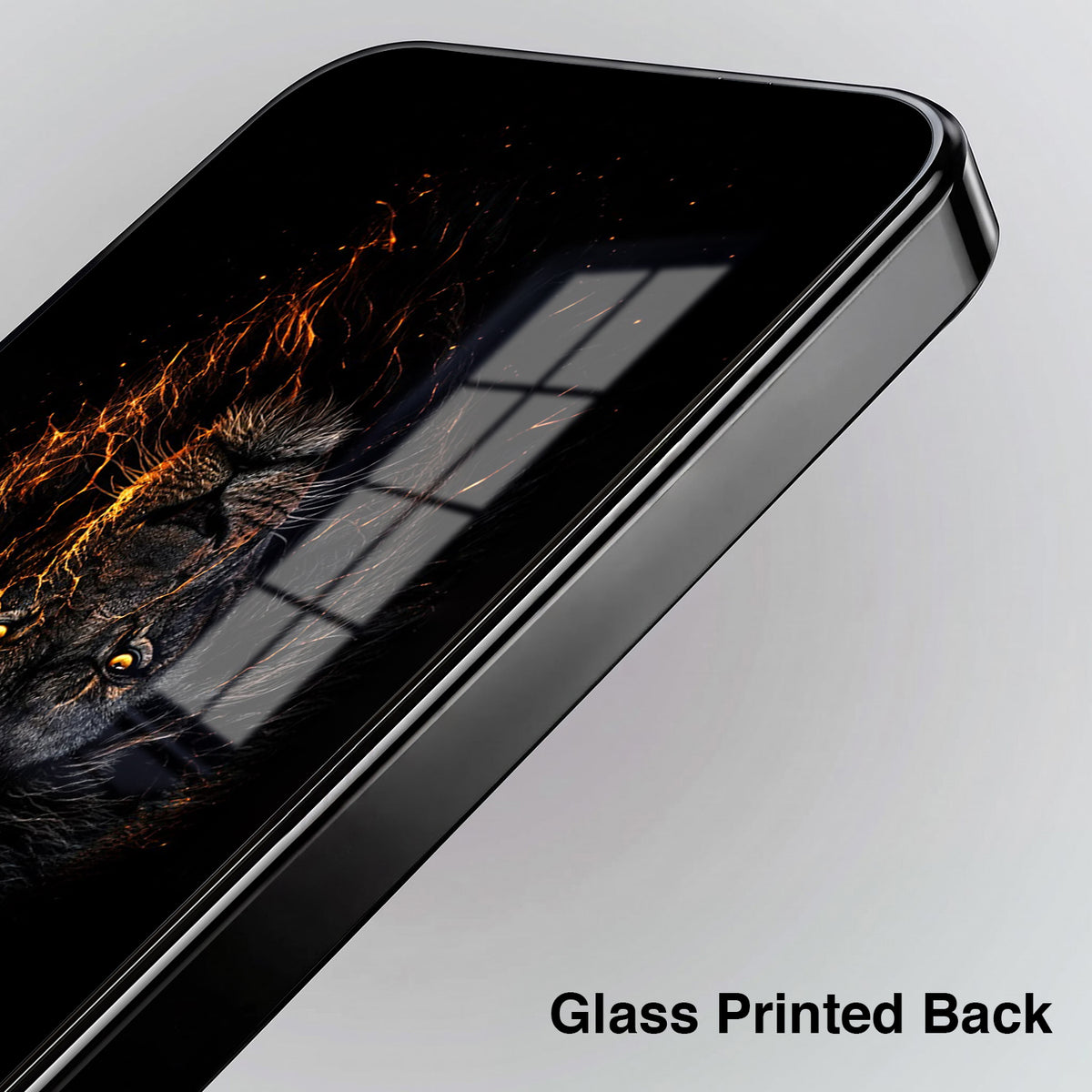 Oppo Reno 15 Pro Mini 5G Lion Rage Black Electroplated Glass Phone Back Case