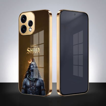 Oppo Reno 15 5G Lord Shiva Gold Electroplated Glass Phone Back Case