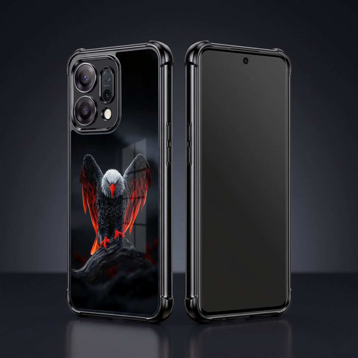 Oppo Reno 14 5G Premium Black Eagle Airbags Printed Back Case