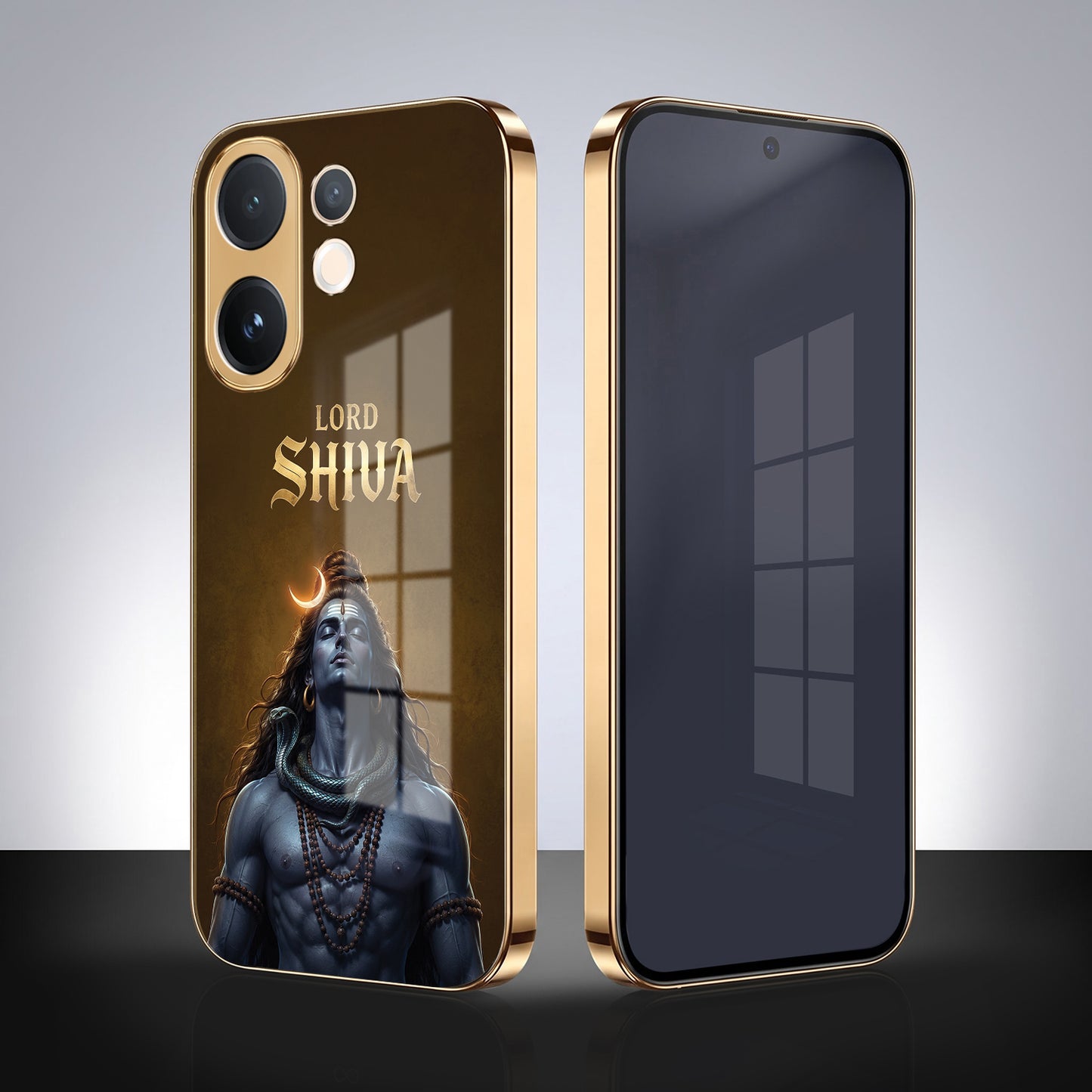 Vivo V60 5G Lord Shiva Gold Electroplated Glass Phone Back Case