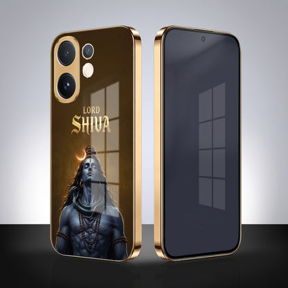 Vivo V60 5G Lord Shiva Gold Electroplated Glass Phone Back Case